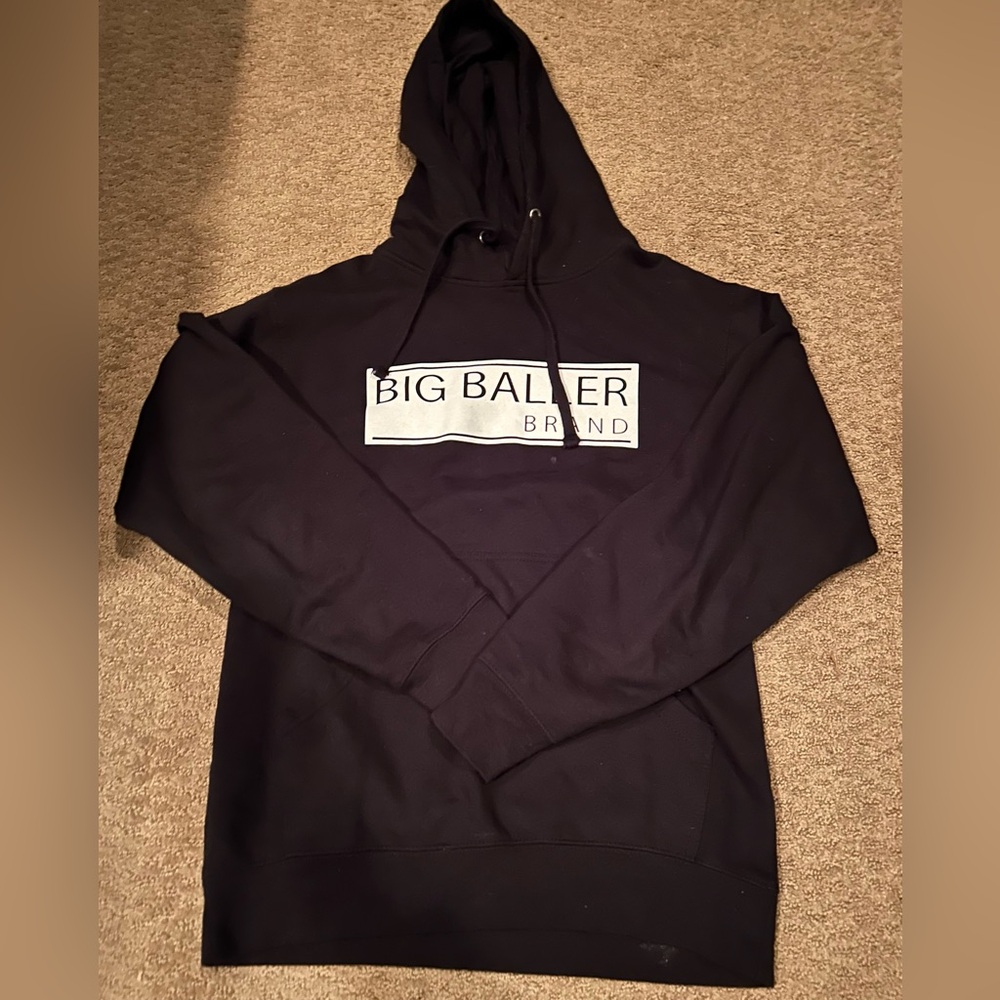 BIG BALLER BRAND BBB Hoodie Sweatshirt Mens Small Black Graphic Logo